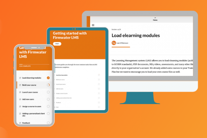 Articulate Rise on desktop, tablet and mobile