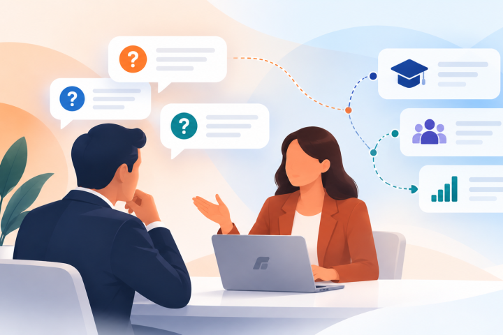 Question Based Selling for Training Companies Using a B2B LMS